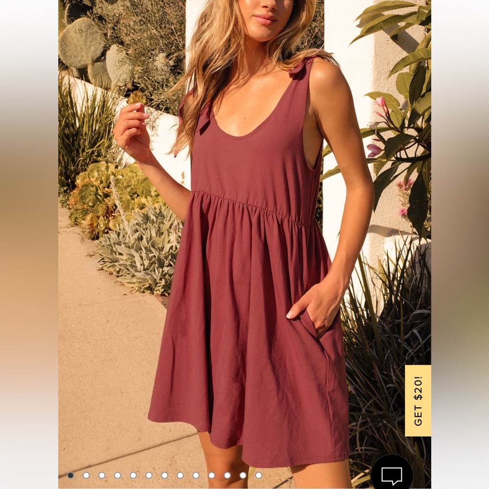 Lulus Burgundy Babydoll Dress